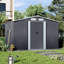 Charcoal Black Garden Storage 8 ft. W + 8 ft. D Metal Tool Shed