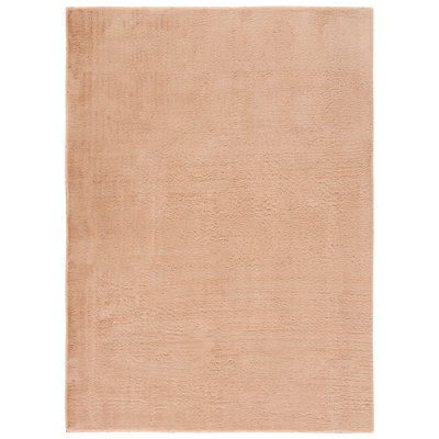 Faux Rabbit Fur Performance Machine Washable Solid Color Rug