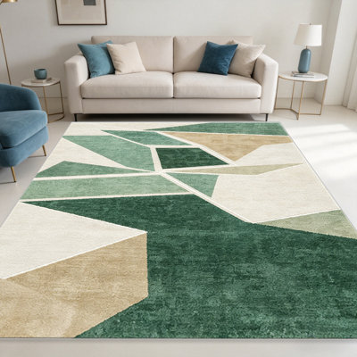 Green  area rugs for Living Room, Soft and Comfortable, Suitable for all seasons, easy to maintain, machine washable Indoor floor mat, Under Table Farmhouse suitable for Bedroom, Dining Room, Study,  Balcony, Home Decor Patio