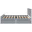 Lit plateforme en bois avec quatre tiroirs de rangement et pieds de soutien-795719953-795719952