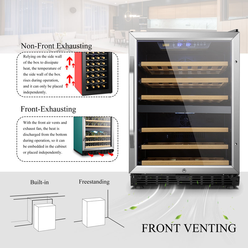 24" 44 Bottle Dual Zone Freestanding/Built-In Wine Refrigerator