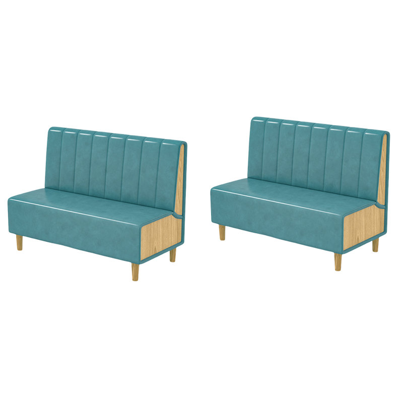 Banc rembourré en similicuir élégant, Turquoise moyen