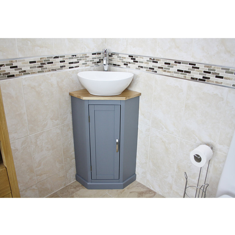 Lewiston Free-standing Corner Vanity, Grey