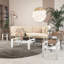 Ensemble de 2, table basse moderne en verre trempé, table de bout, table carrée pour le salon, transparent / blanc-125538250-125538249-125538246