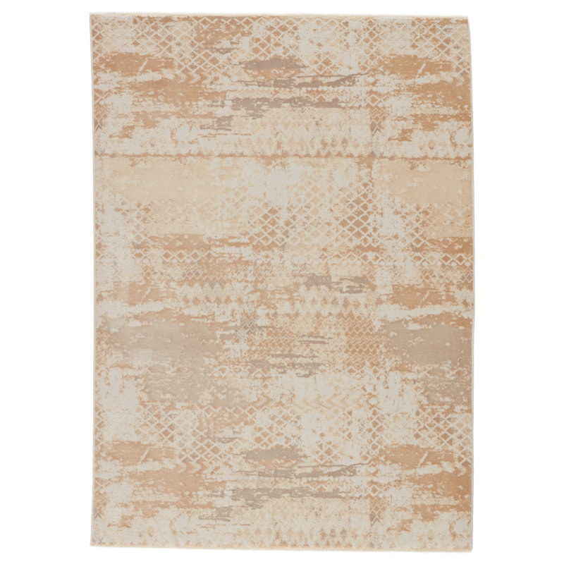 Tapis doré / beige, Rectangle 5 pi x 7 pi 6 po
