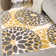 Floral Yellow/Dark Gray/Ivory Area Rug