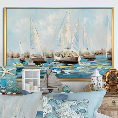 Voilier dans l'eau - reproduction sur toile