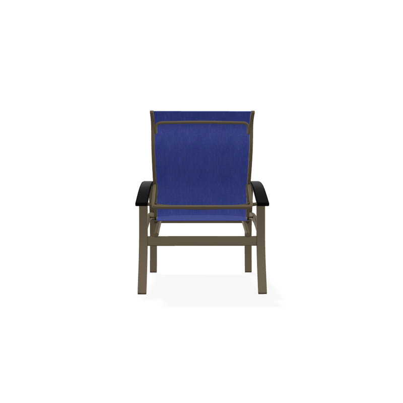 Chaise de patio Askar, Bois de plage texturé, Atlantis bleu royal Sunbrella®, Noir