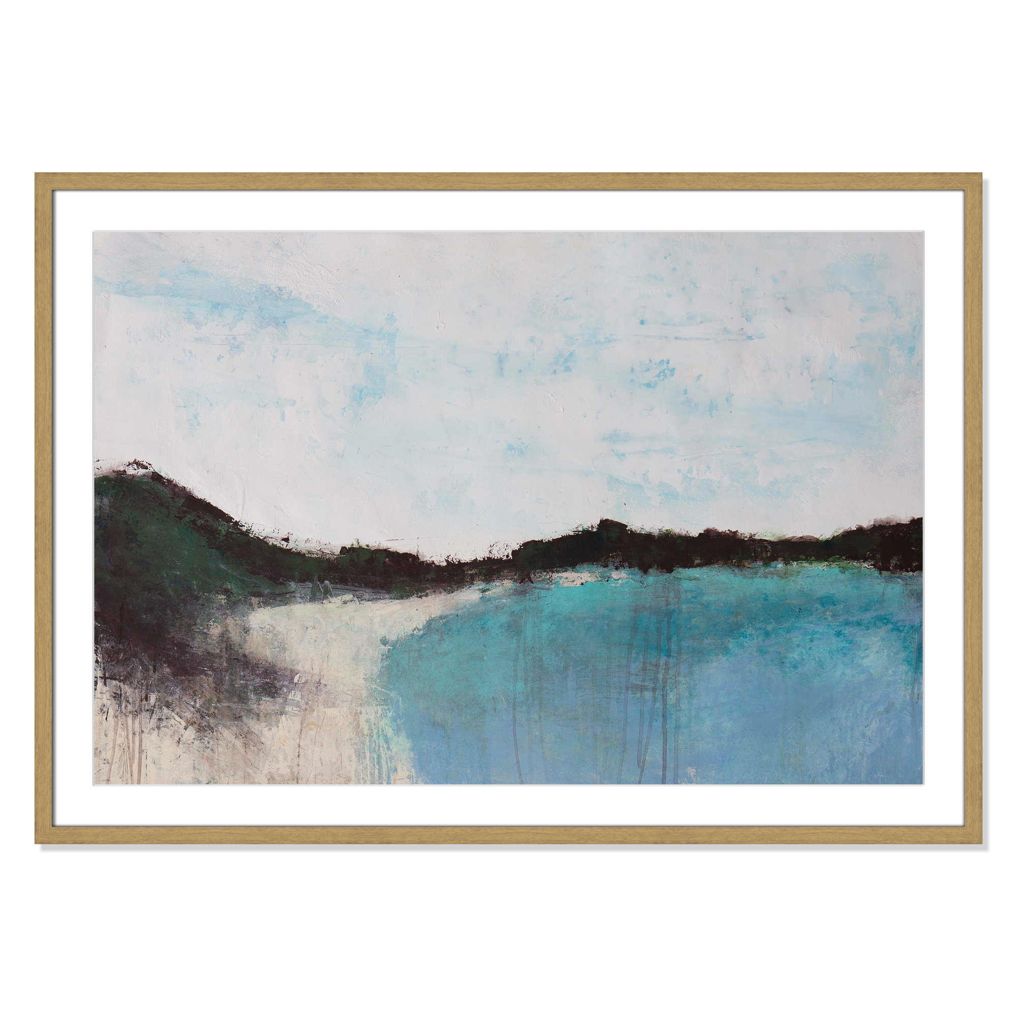 Mountainside Lakeview III by Filippo Ioco - Print, Natural Framed, 29.5" H x 41.5" W x 0.75" D