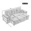 Canapé-lit modulaire réversible avec tablette latérale et 2 tabourets, canapé-lit coulissant en L, canapé-lit d'angle avec méridienne de rangement gauche / droite pour le salon-735090782
