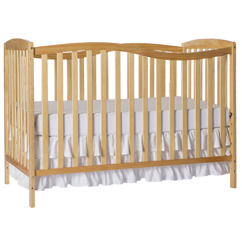 Natural Pinewood 5-in-1 Convertible Crib with Adjustable Mattress Heights