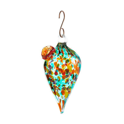Leedell Glass Hanging Hummingbird Feeder