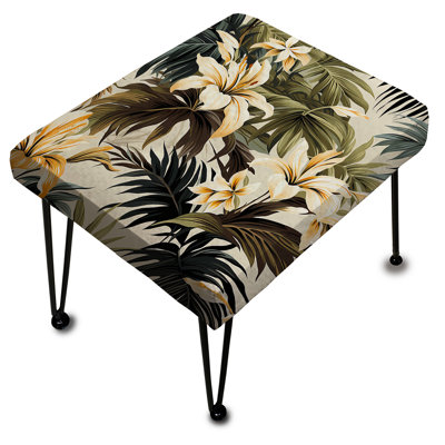 Cocoteraie motif tropical - repose-pieds rectangulaire tropical