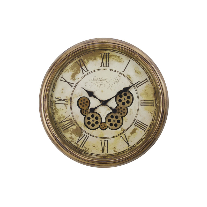 Rond, mécanisme d'engrenage, grande horloge murale