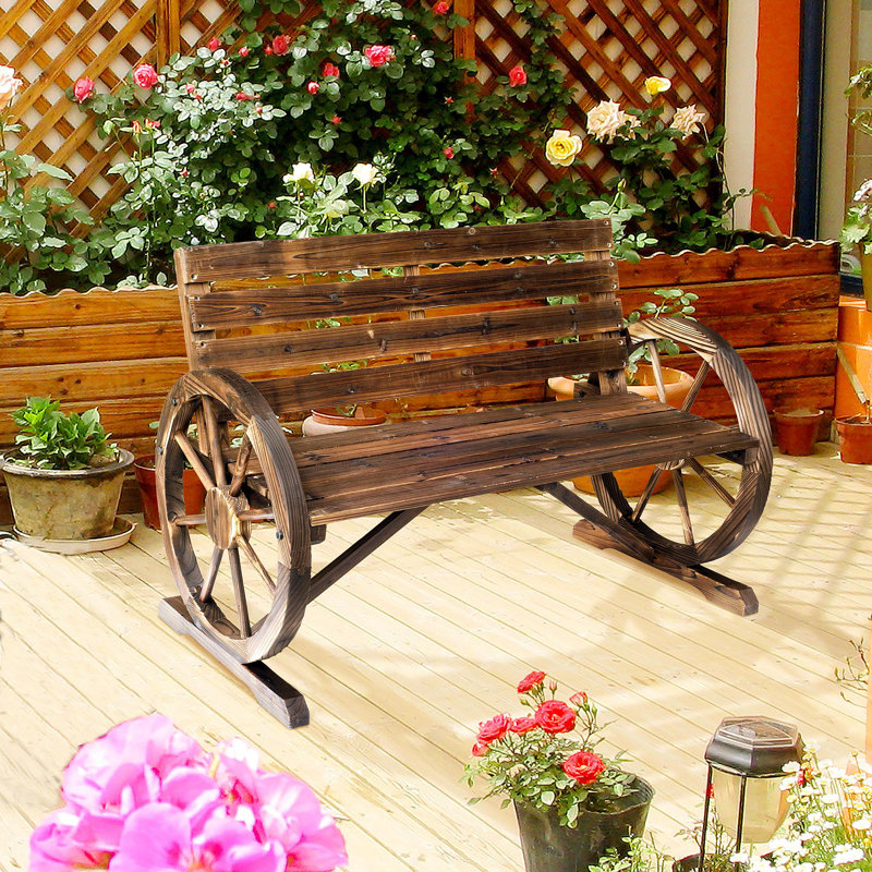 Solid Wood Fir Outdoor Bench, Brown