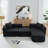 114" Cloud Sectional Couch With L-Shape Chaise, Modular Sofa With Movable Ottoman, Upholstered Couches For Living Room Bedroom, No Assembly Required, Black-902791778