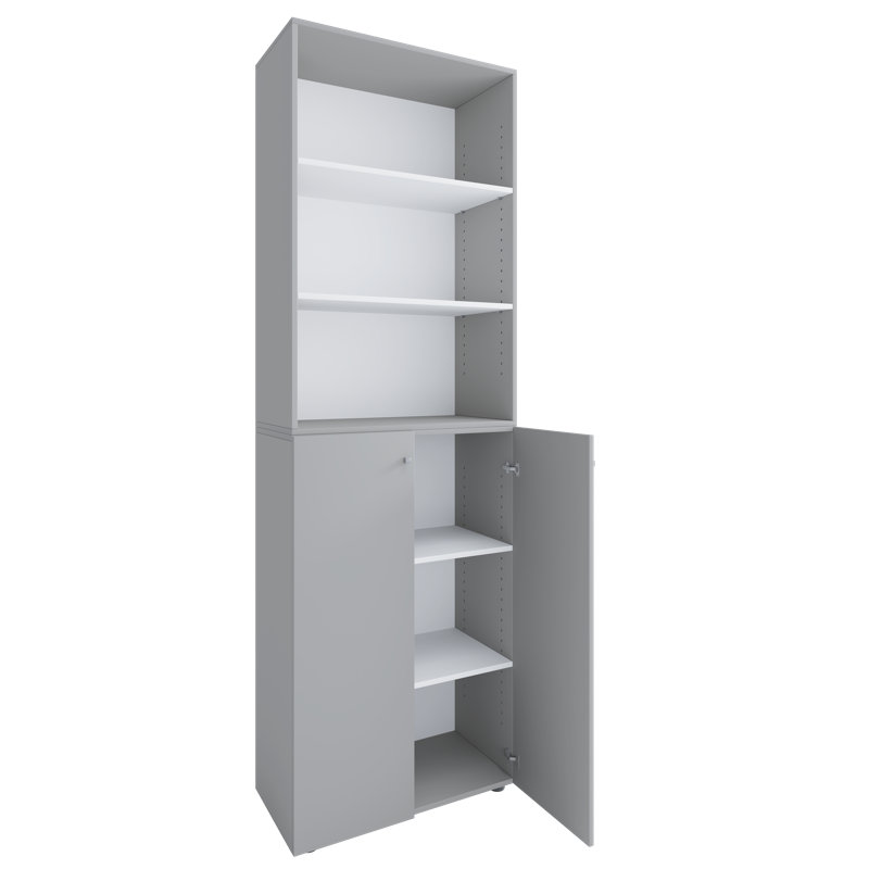 18 Pair Shoe Storage Cabinet, Grey/Brown/Blue