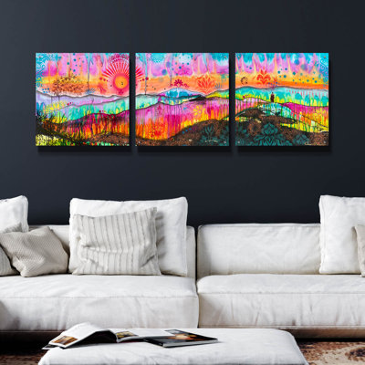 Epic Art The Wandering Monk by Dean Russo Acrylic Glass Wall Art 3 Piece Set ACR31464TRI