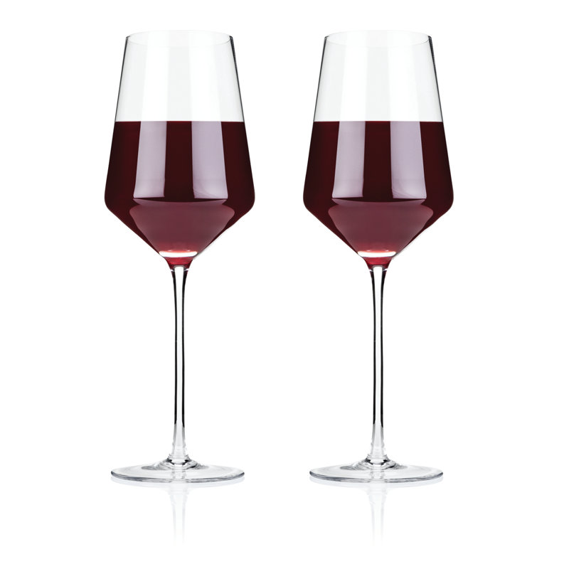 Raye Angled Crystal Bordeaux Glasses