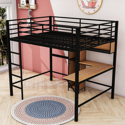 Julietta Kids Full Loft Bed with L-shaped Desk and Shelves by Mason & Marbles