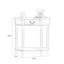 Console demi-cercle en bois massif gris-174089856