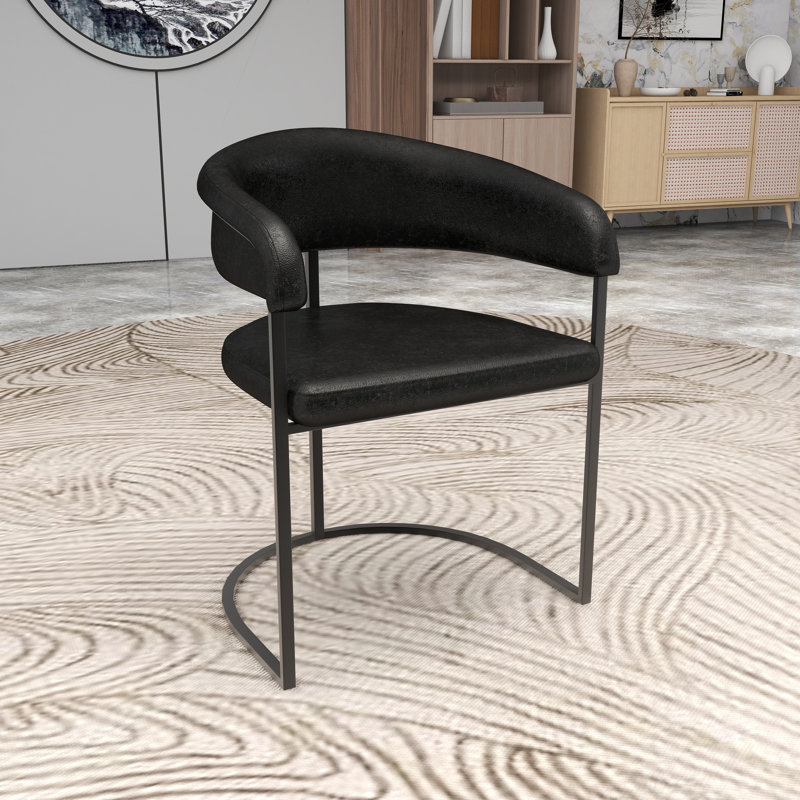 Chaise de salle à manger Cashawn, Ensemble de 4, Gris anthracite