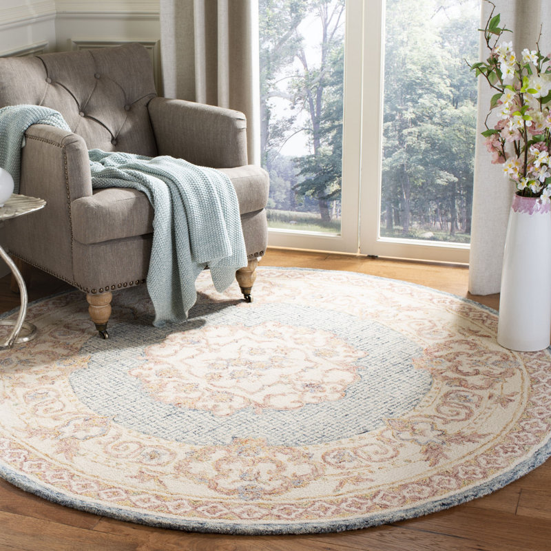Rizal Hand Tufted Wool Oriental Rug, Round 6'