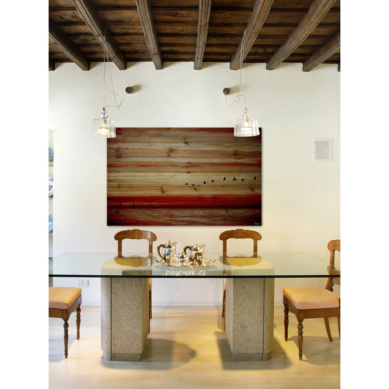«Flying South» par Parvez Taj - reproduction sur bois, 24 po x 36 po
