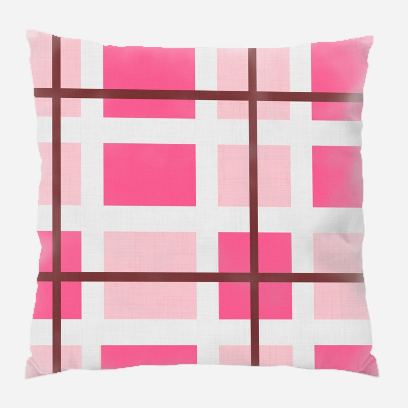 Fabric Geometric Microsuede Reversible Throw Pillow