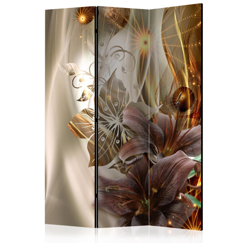 Solid Wood Folding Room Divider, 3