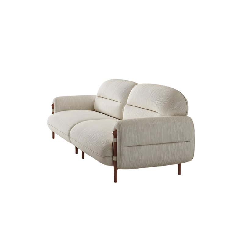 102.36"White Solid wood chenille Sofa, 34.65" H x 102.36" W x 37.8" D