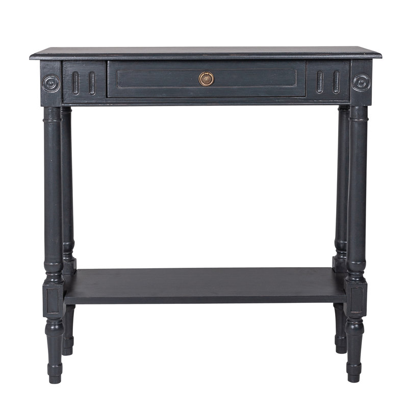 Console 31,5 "en bois avec tiroir, Noir, noir, noir, noir