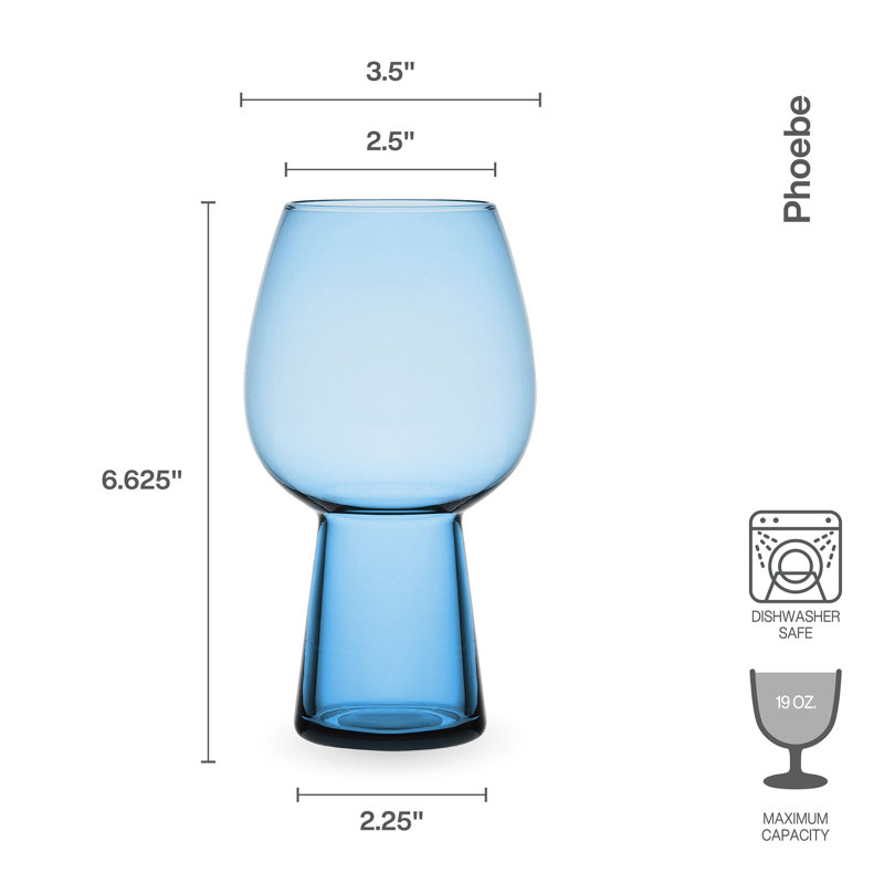 Mikasa Phoebe 19 oz. Beer Goblets, Blue