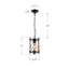 Luminaire suspendu cylindrique simple à 1 lumière avec accent de bois Crimora