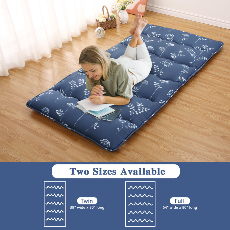 Matelas futon japonais, Lit simple, Bleu