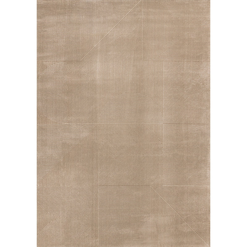 Tapis d'intérieur moderne géométrique brun, 7 pi 10 po x 10 pi 6 po