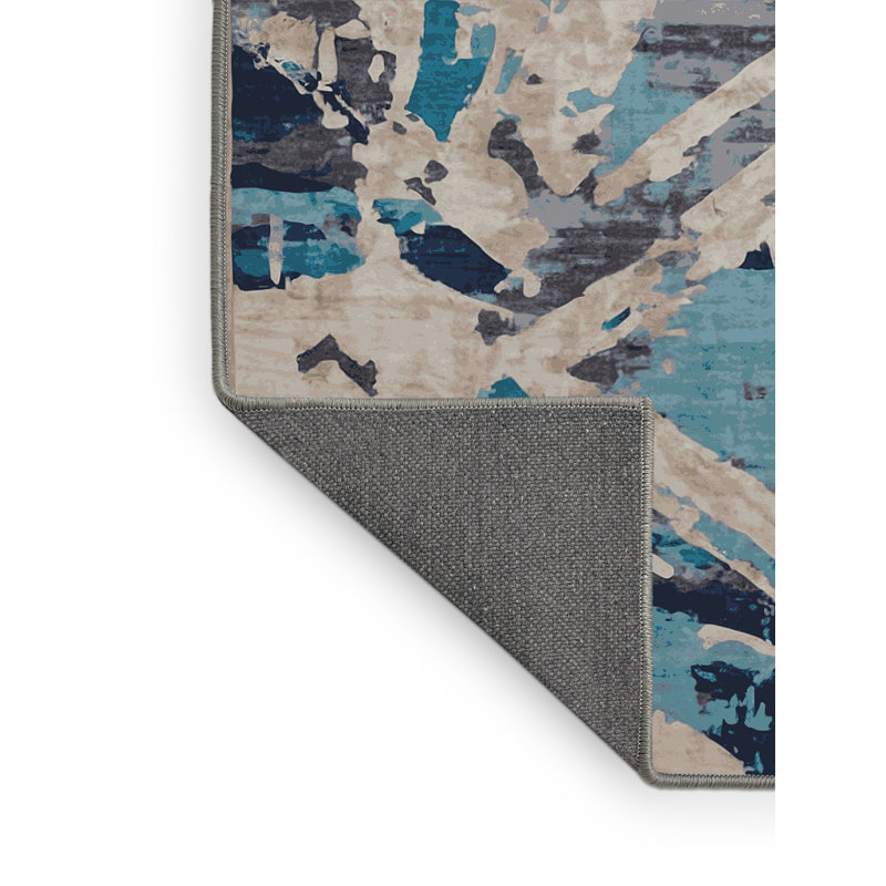 Tapis gris soyeux et moelleux, Rond 3 pi
