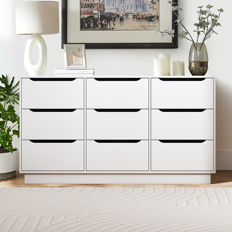 9-Drawer Dresser, 63"W Modern Chest of Drawers
