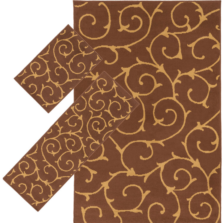 Ensemble de tapis de zone brune oriental