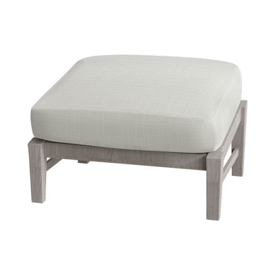 Croquet Outdoor Teak Ottoman with Cushion