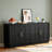 High-End Black Modern Arched Sideboard, Solid Wood, Large Capacity Design, Suitable For Both Living Room, Entryway, And Hallway Decoration And Storage.
