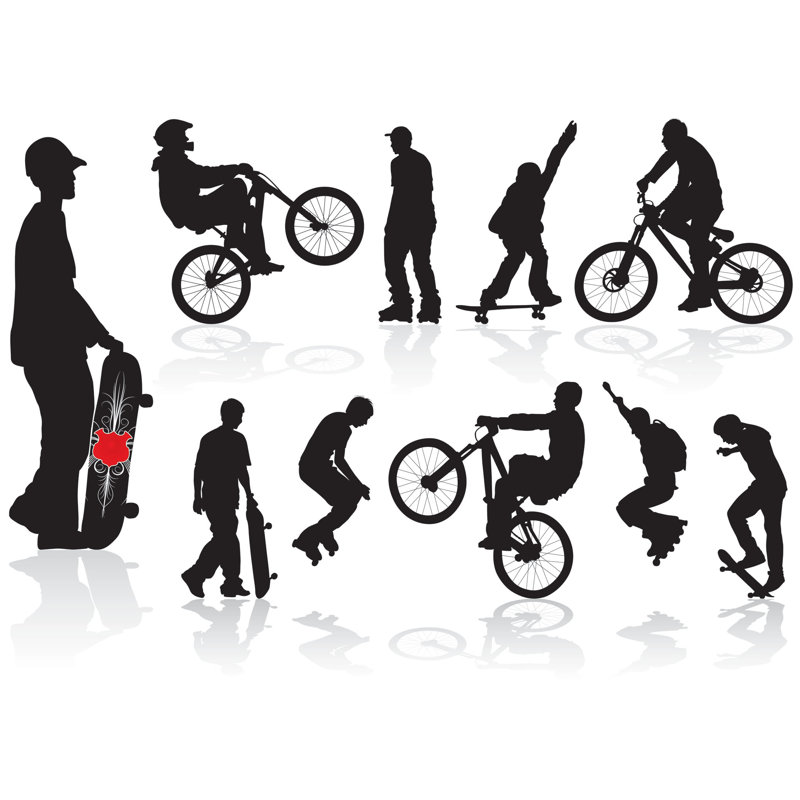 Décalcomanie murale silhouettes extrêmes, H 43,5 po x l 60 po