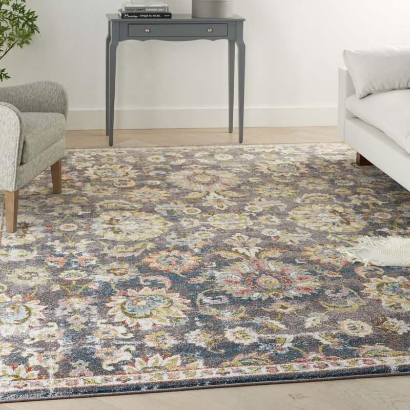 Tapis oriental gris anthracite Express, Tapis de couloir 2 pi 2 po x 7 pi 6 po