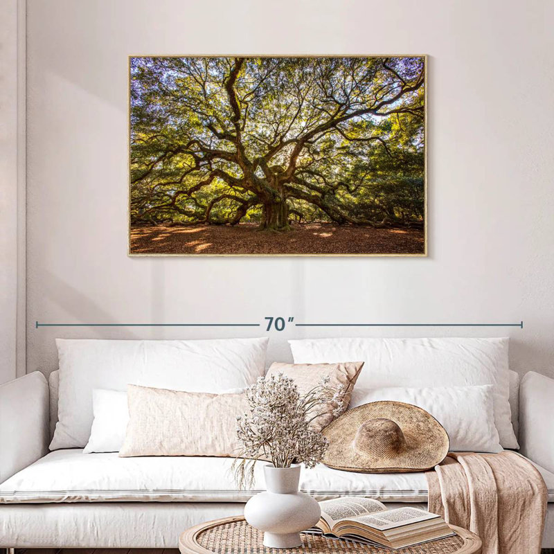 Gnarled Angel Oak, Floating Frame Natural Wood, 43" X 29"