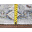 Tapis de couloir oriental blanc poudré 2 pi 6 po x 11 pi 9 po Oushak avec motifs floraux, tissage dense, noué à la main, pure laine