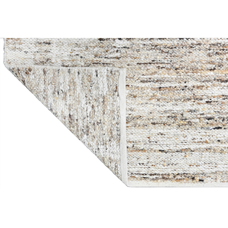 Hand Knotted Wool Area Rug, Sand, Rectangle 9' x 12'