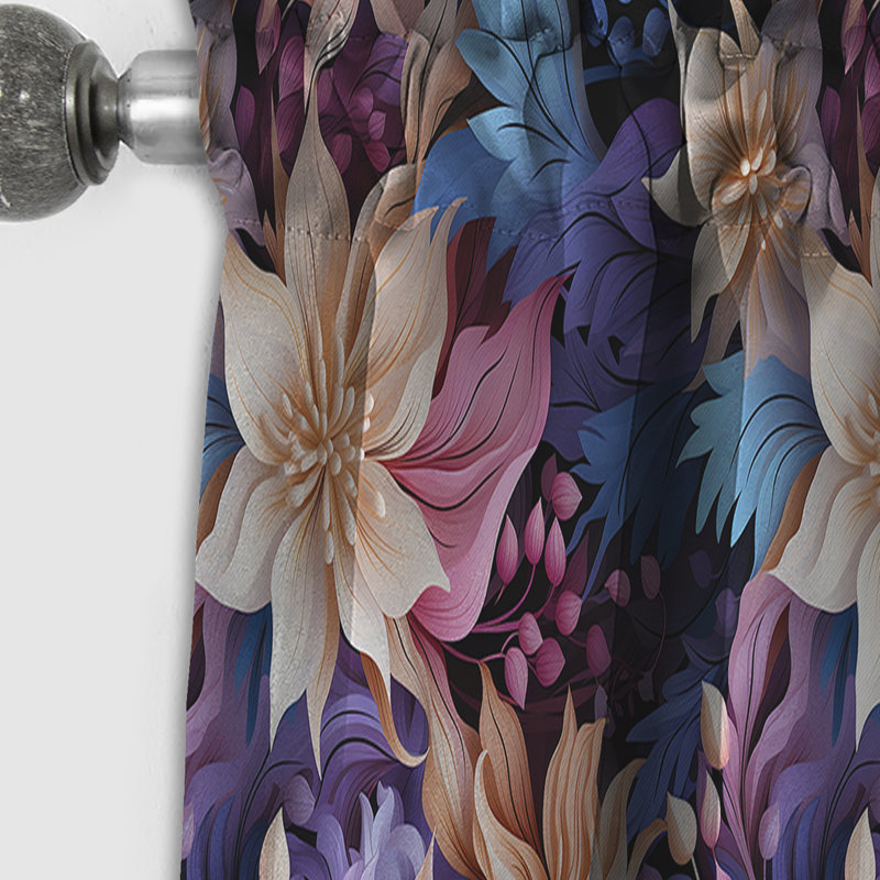 Zen Tranquility Paisley Pattern - Floral Curtain - Blackout Floral Curtain - 1 Panels, 52" W x 108" L