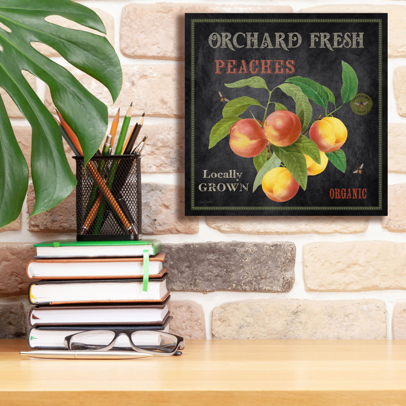 «Orchard Fresh Peaches» par Jean Plout, art mural sur toile, 12 po x 12 po, 12 po x 12 po