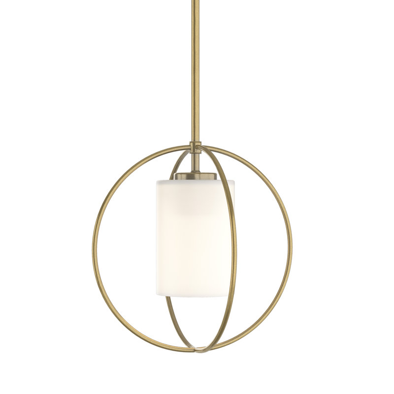 Interlude 1 - Light Unique/Statement Globe Pendant, Modern Brass, Opal