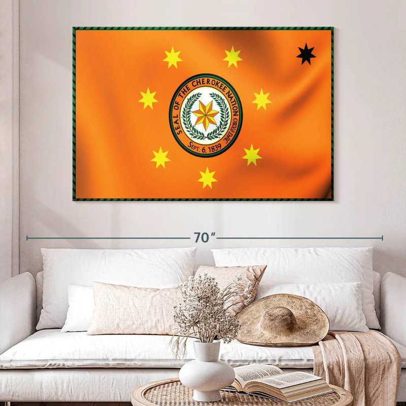 Lelar Native American Cherokee Flag, 34" H x 51" W